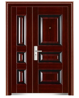 Porte de sécurité en acier de Chine, une porte et demie, avec un design de porte en tôle de fer et un meilleur prix