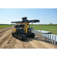 Pile driver pour ferme solaire |   Capacité de s'adaptation aux terrains difficiles pour une installation efficace de fondations photovoltaïques, plus de 300 pieux par jour