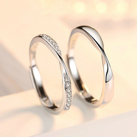 Vintage Retro Trendy Fashion S925 Bague en laiton plaqué argent Bague ouverte réglable unisexe pour fiançailles