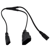 Cordon d'alimentation CA IEC320 2 broches JIS mâle vers prise femelle EU 4,0 mm C7+2 trous, 0,5 m, répartiteur en Y, certifié CE, pour usage domestique