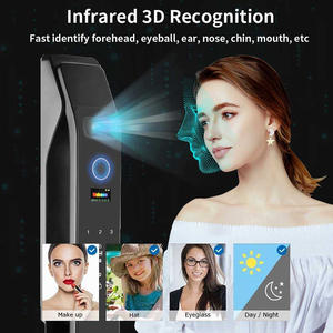 Serrure de porte intelligente de luxe <span class=keywords><strong>pour</strong></span> la maison avec caméra, reconnaissance faciale 3D, biométrie, empreinte digitale, <span class=keywords><strong>interphone</strong></span> Wi-Fi et compatible Tuya TTLock - Product Image 3