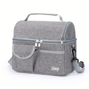 Custom Insulated Lunch <b>Bag</b> for Adults, Dual <b>Compartment</b>, Leakproof Lunch Box Tote for Work & School - Product Image 1