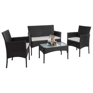 <span class=keywords><strong>Set</strong></span> di Arredamento <span class=keywords><strong>da</strong></span> <span class=keywords><strong>Esterno</strong></span> 4 Pezzi in Rattan PE con Tavolo <span class=keywords><strong>da</strong></span> <span class=keywords><strong>Pranzo</strong></span> <span class=keywords><strong>da</strong></span> Giardino Divano e Sedie per Spiaggia - Product Image 1