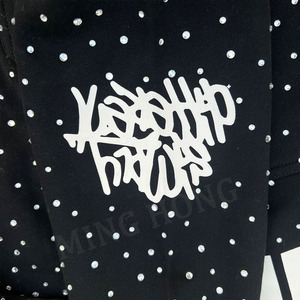 Sweat à capuche personnalisé épais 500 g/m² avec strass, sweat-shirt à capuche avec logo imprimé surdimensionné - Product Image 6