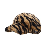 Casquette de baseball sportive tendance pour femme, chaude pour l'hiver, 6 panneaux, en PVC, fourrure pelucheuse, 48-50cm, logo Ansonye sur le panneau avant