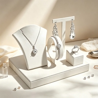 Support de présentation de bijoux en forme de T, collier, anneau en C, boucles d'oreilles, bracelet, rangement, ensemble de quatre pièces