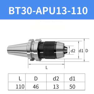 Адаптер-держатель сверлильного патрона Zhongnuo BT30-APU08-80L для фрезерных и станков с ЧПУ - Product Image 4