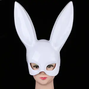 马克黑人女性女孩性感兔耳面具可爱兔子长耳朵束缚面具万圣节化妆舞会派对角色扮演服装道具