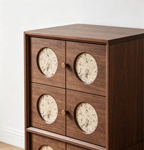 Cadre de lit traditionnel en bois taille Queen avec tête de lit cintrée et banc de rangement, finition acajou - Product Image 6