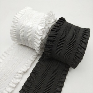 Bande élastique plissée à volants brodés en dentelle de 5 cm pour robe, jupe, pantalon YEA24 - Product Image 1