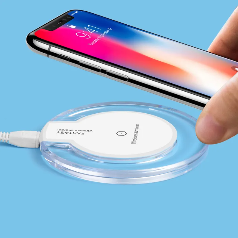 ที่ชาร์จไร้สาย Qi อเนกประสงค์สำหรับโทรศัพท์ iPhone Xs Max XR, USB LED ชาร์จไร้สายสำหรับ Samsung Galaxy S8S9 Plus ที่ชาร์จเร็ว