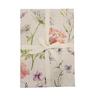 Nouvelle nappe HOMEMART de haute qualité en polyester et lin mélangés, motif végétal imprimé, 90% polyester 10% lin, logo personnalisé