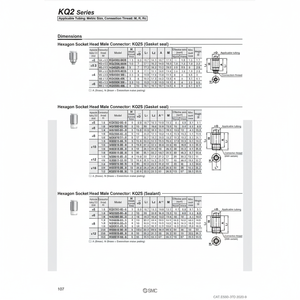 Raccord instantané SMC Pneumatics KQ2S06-M6N pièces pneumatiques - Product Image 1