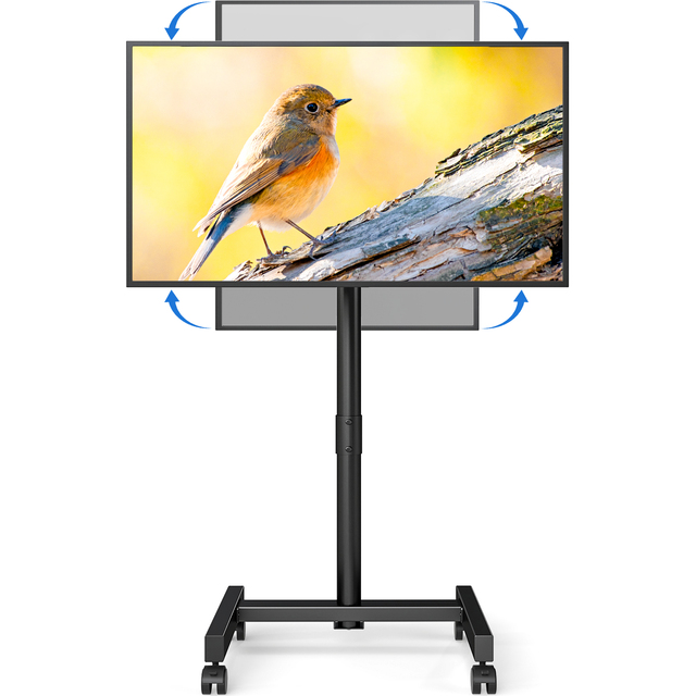 Steel Mobile TV Floor Stand Cart with Wheels Height Adjustable 6-Level Universal TV Mount Trolley for 13-50 Inch LED LCD TVs
