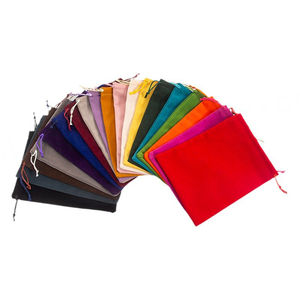 <b>Small</b> Black Drawstring Gift <b>Bag</b> Cotton Flannelette Bundle Pocket Customizable LOGO Print - Product Image 1