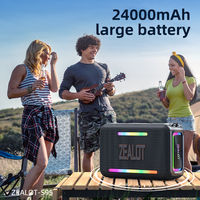 Enceinte audio Zealot S95 120W haute puissance avec éclairage LED RGB pour fêtes, utilisation en extérieur et avec téléphone portable