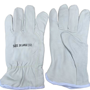 Guantes de conductor de cuero de grano de cerdo de alta calidad que funcionan con pulgar trapezoidal y espalda elástica fruncida - Product Image 2