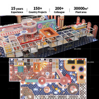 Aire de jeux intérieure commerciale sur le thème des bonbons, labyrinthe multi-niveaux, parc de jeux intérieur pour enfants