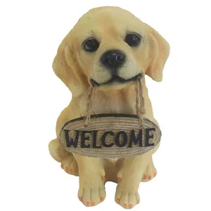 Welcome Puppy Dog Outdoor Decor Jardim Welcome Puppy Estátuas Outdoor