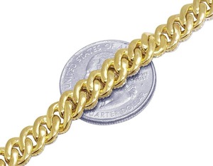Bracelet chaîne cubaine hip-hop en argent sterling plaqué rhodium de haute qualité, personnalisé, 7 pouces, avec moissanite blanche ronde pour hommes - Product Image 2