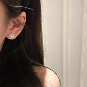 Pendientes de Plata de Ley S925 con Diamantes Clásicos, Diseño de Princesa con Diamantes Cuadrados, Lujosos y Elegantes - Product Image 2