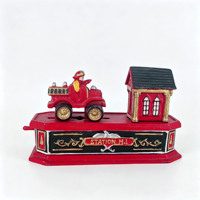 Tirelire mécanique en fonte en forme de camion de pompiers, style vintage, boîte à monnaie, ornement de table