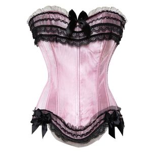 Corsetto Sexy in pizzo di raso Bustier corsetto gotico Burlesque Bodyshaper Lingerie Costume da festa per Showgirl taglie forti S-6XL - Product Image 2