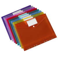 Pochette de classement avec logo personnalisé Sac en plastique transparent pour documents de format A4 Sac de classement en PP avec bouton pression