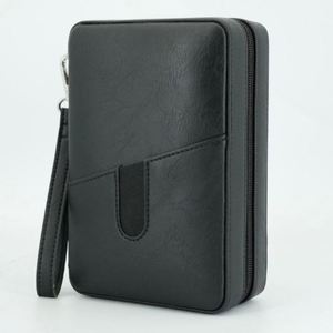 Étui à cigares de luxe portable en feutre avec logo personnalisé en relief, double humidificateur, briquet, coupe-cigares et outils de rangement, style américain - Product Image 6