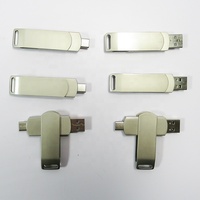 Memoria USB 3.0 Giratoria 2 en 1 para Celular y Computadora, Tipo C OTG, Metálica, Multi-Capacidad, Certificación CE/FCC, Nuevo Regalo Promocional