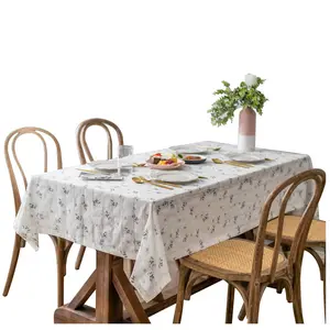 Manufacturer customized Lace Table Cloth Wedding and Home Decor Cotton Linen Table Cloth