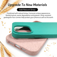 Paille de blé recycler 100% PLA étui de téléphone biodégradable écologique pour étui iPhone étui biodégradable