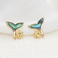 Supports de boucles d'oreilles à clous en forme d'aiguille de fer, coquille d'ormeau, cœur, queue de poisson, éventail, géométriques, vintage, accessoires en gros
