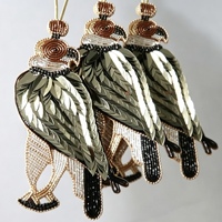 RYL Luxe Fait main Indien Broderie filaire Aigle Breloque de sac Paillettes Perles Créatif Ornement suspendu Pendentif