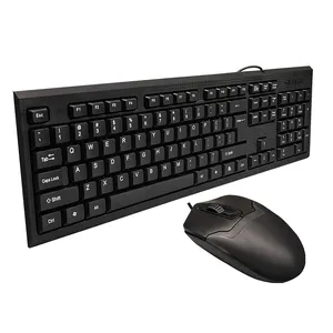 曼木家庭办公室有线键盘和鼠标组合静音耐用，适用于台式笔记本电脑