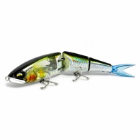 Leurre de pêche multi-articulé Swimbait Glide Bait 190mm 56g coulant à corps rigide avec queue souple détachable pour achigan, brochet, poisson-chat, lucioperche