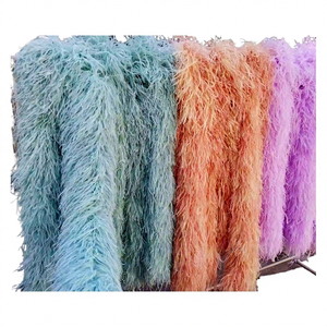 ผ้าคลุมไหล่ขนนกกระจอกเทศสีน้ำเงินแบบ 1 ชั้น สำหรับตกแต่ง<span class=keywords><strong>ชุด</strong></span>งานรื่นเริง งานปาร์ตี้ ผ้าพันคอสีขาวสำหรับผู้หญิง ของตกแต่งงานฝีมือ - Product Image 1