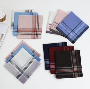 All'ingrosso elegante modello morbido fazzoletto di cotone grande classico a righe tinto fazzoletti da uomo - Product Image 3