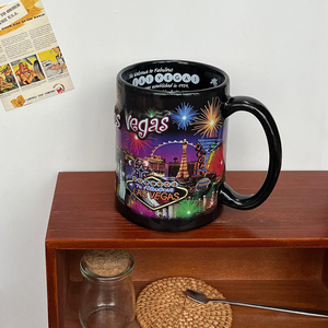 680ml Las Vegas <span class=keywords><strong>Casino</strong></span> Calcomanía en relieve Impresión Taza de cerámica Taza de cerveza - Product Image 1