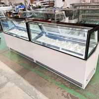 Vitrine Réfrigérée Commerciale à Température Unique pour 8 à 24 Bacs, avec Refroidissement par Air, pour Crèmes Glacées et Gelato, Idéale pour Cafés, Garantie 12 Mois