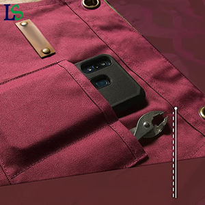 <span class=keywords><strong>Professionnel</strong></span> Ménage Salon <span class=keywords><strong>Travail</strong></span> Uniforme Sans Manches Coton Toile Bar Noir Poches <span class=keywords><strong>Tablier</strong></span> Avec Logo Personnalisé - Product Image 4