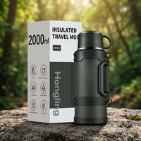 Mug de voyage personnalisé Hong Ling avec logo et couleur, sûr et étanche, écologique, durable, élégant, bouteille pour le camping en plein air