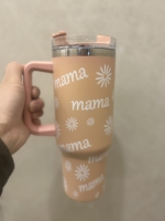 Gobelets isothermes personnalisés avec impression UV, 11 couleurs, motif MAMA et bottes western, pour femmes, à double isolation, pour les voyages, avec motif de fleurs de fraises, mugs à café