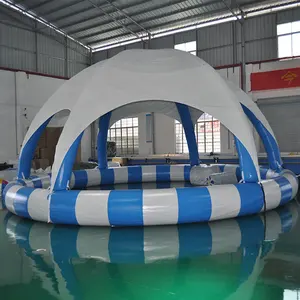 Promotie Prijs Grote Opblaasbare Zwemmen Water Zwembad Met Tent Cover Voor Verkoop