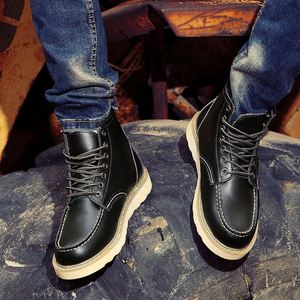 Botas de Trabajo Casuales de Hombre de Caña Alta, Estilo Británico, Populares Transfronterizas, de Cuero Genuino, Tallas Grandes, con Cordones, para Invierno - Product Image 2
