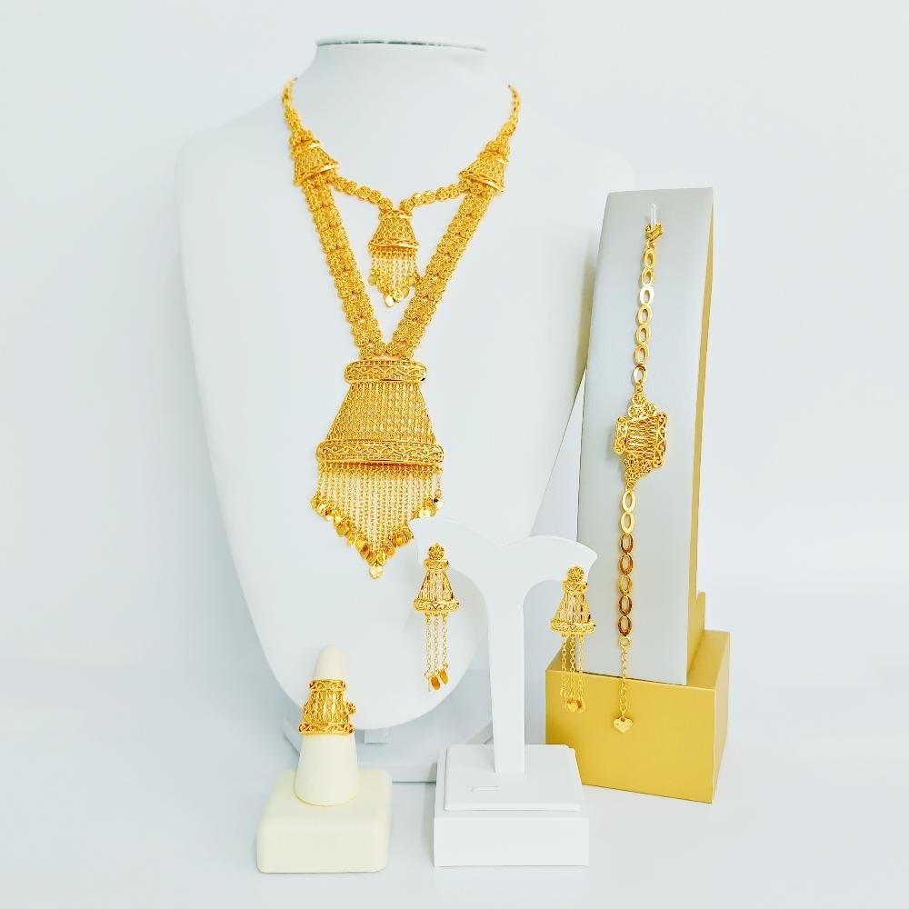 18k/750金SAUDI GOLD earing/ pendant SET 18K 750 Saudi Pure Real Gold Infinity Set Earring Necklace