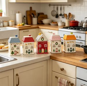 Barattolo per <span class=keywords><strong>Spezie</strong></span> in Ceramica a Forma di <span class=keywords><strong>Casa</strong></span>, <span class=keywords><strong>Porta</strong></span> Condimenti da Cucina, Personalizzabile con Logo, Regalo per le Feste - Product Image 2