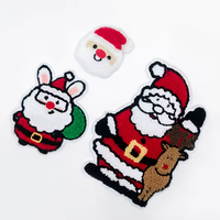 Patchs en chenille à repasser pour sapin de Noël et flocon de neige, patchs ours grizzly pour pulls, chapeaux, sacs cadeaux de Noël
