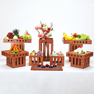 派对婚礼装饰甜点蛋糕架木桌高茶层面包展示架 - Product Image 5