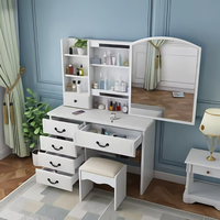 Meubles de chambre à coucher modernes Offre Spéciale commode avec lampe à diode lumineuse maquillage vanité pour femme et fille